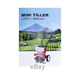 Mini Garden Tiller Cultivator Gas Powered 2 stroke Tilling Soil Tool 43cc Engine