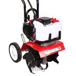 Mini Garden Tiller Cultivator Rotavator 52CC 2-Stroke Petrol Engine Lawn Soil