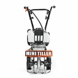 Mini Tiller Cultivator 35CC 4 Stroke Gas Powered Yard Garden Farm Tilling Tool