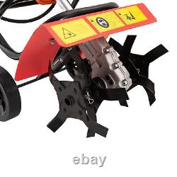 Mini Tiller Cultivator, 52CC 2Stroke Gas Power Garden Rototiller Cultivator Yard