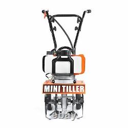 Mini Tiller Cultivator 52CC 2 Stroke Gas Powered Yard Garden Farm Tilling Tool