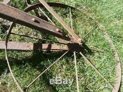 Primitive Vintage Antique Cultivator High Wheel Farm/Garden Plow Rustic