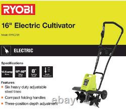 RYOBI Cultivator Tiller Outdoor Power Equipment Corded Electric 16 in. 13.5 Amp