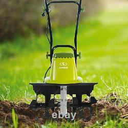 TJ603E 16-Inch 12-Amp Electric Tiller and Cultivator 6 Steel Angled Tines US