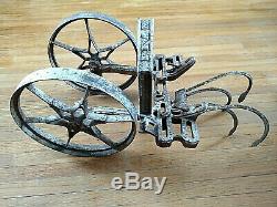Vintage Planet Jr Double Wheel Cultivator Plow with 4 tine cultivator