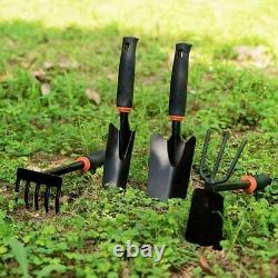 4pcs Garden Tools Set Truelle Rake Shovel Heavy Duty Metal Outdoor Ergonomic USA