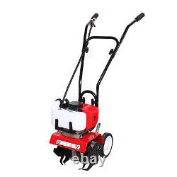 52CC 2Stroke Mini Tiller Cultivateur à essence Rototiller Motorisé Jardin Ferme Tiller US