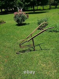 Cultivateur Antique High Wheel Push Plow Rustic Garden Utilisable