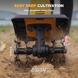 Cultivateur sans fil Alloyman 20V, cultivateur électrique 360RPM, avec 2