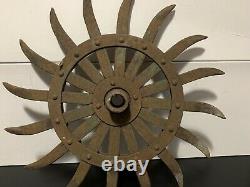 John Deere H466-d Spiked Rotary Hoe Iron Cultivator Roue 19 Rustic Steampunk