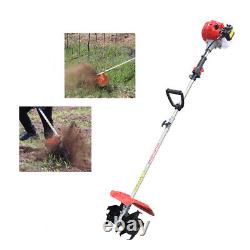 Motoculteur mini-tiller à essence de 42,7 cm3 pour la culture du sol dans les jardins, les fermes et les pelouses.
