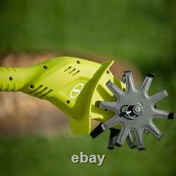 Sun Joe 24V Motoculteur de jardin sans fil à pousser + Kit de cultivateur, batterie de 2,0 Ah