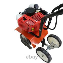 Used 52cc 2hp 2-stroke Forward Rotate Compact Tine Tiller Cultivator Yard Gas